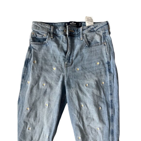 HOLLISTER Daisy Embroidered Straight Leg Jeans Sz 27 - Picture 6 of 8